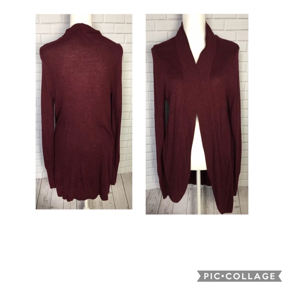 A New Day Shawl Size XL Open Front Long Sleeve Red